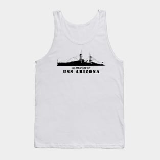 Battleship - USS Arizona - Silhouette - In Memory Of Tank Top